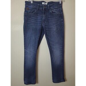 Mens Dark Wash Slim Fit Blue Jeans Size 30